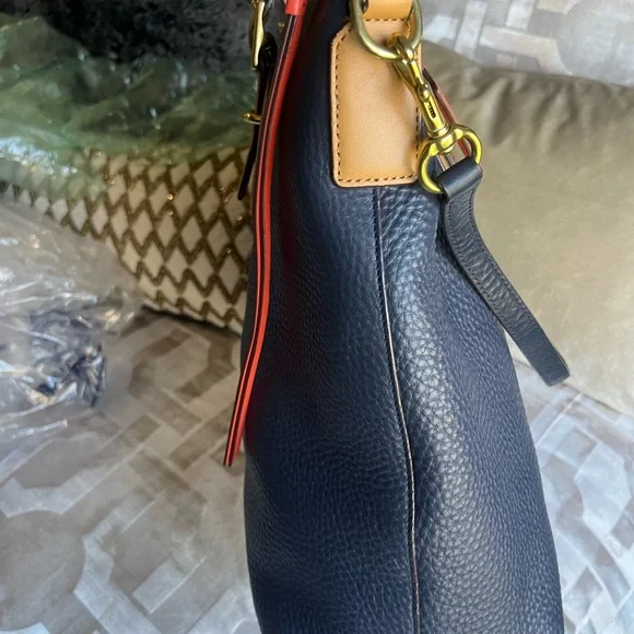 Coach 25304 Soft Legacy Pebbled Leather Rory Satchel Midnight Navy - Picture 10 of 11